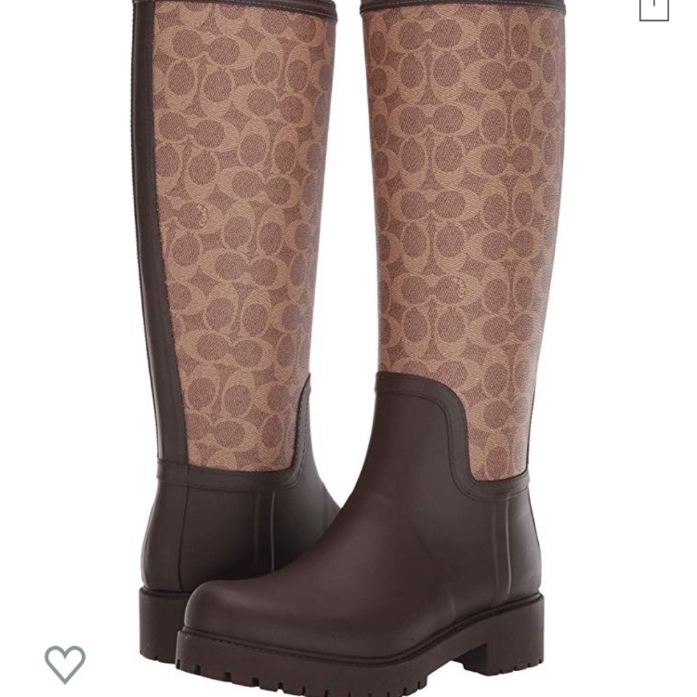 Coach Rain boots | Tan/ Dark Brown
